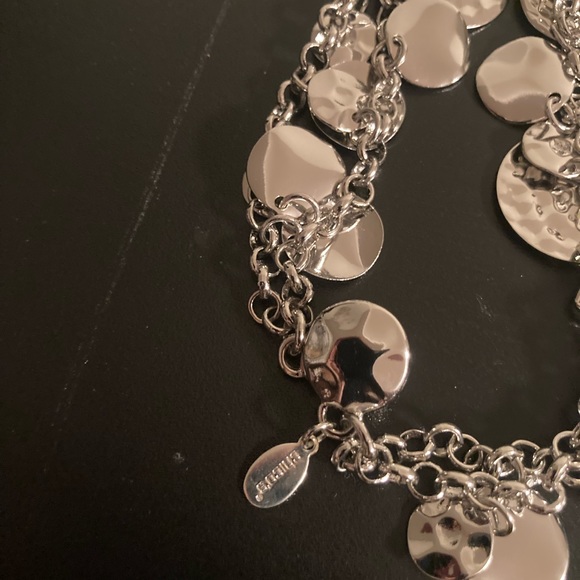 Chico’s Silver tone necklace with multi-strands of medallions.. - Picture 2 of 4